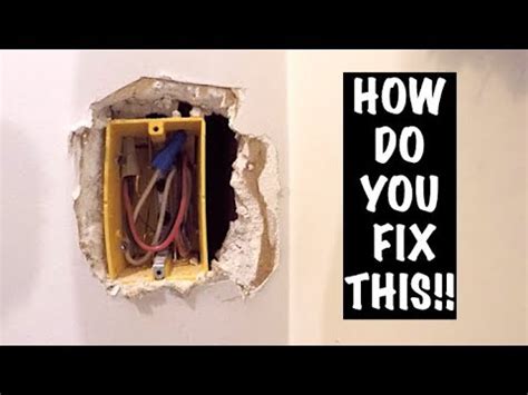 drywall hole cut too big for electrical box now what|hole in drywall electrical box.